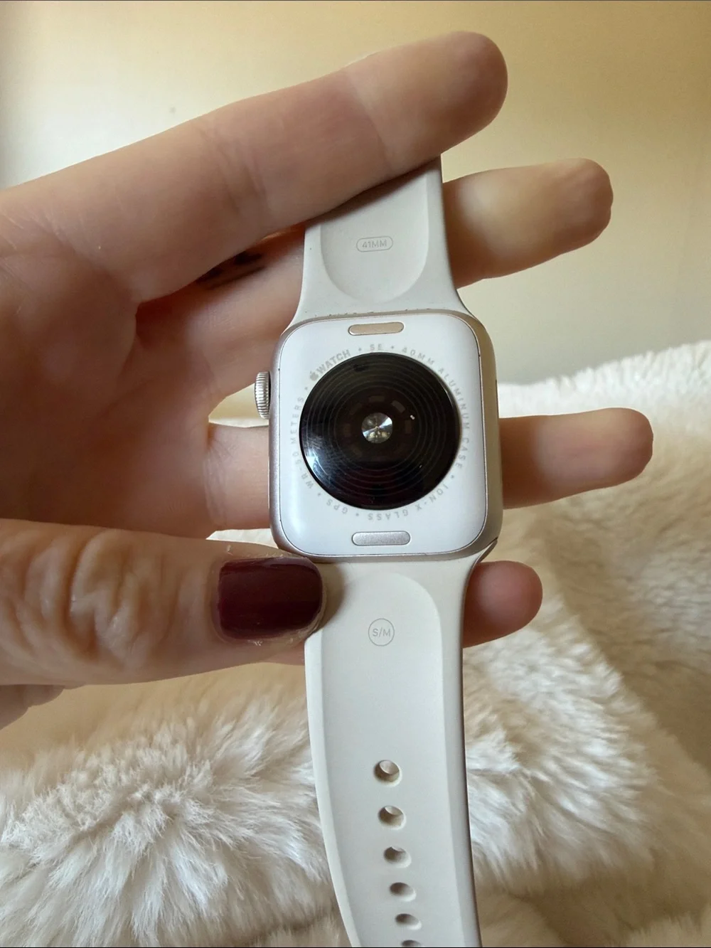 Apple Watch with Silver Case and Pink Sand Band